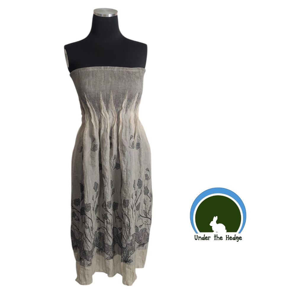 Lapis Anthropologie Taupe Convertible Dress Skirt OS Fairy Boho Cottage O2